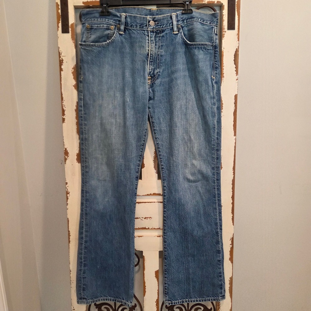 Polo Ralph Lauren Mens Boot Cut Jeans 34x30 Blue Denim Medium Wash 100% Cotton
